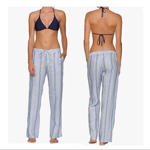 Helen Jon Women's Beach Lounge Pant Navy and White Stripes